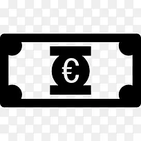 货币欧元票据纸图标