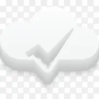 对钩手绘3D线条云朵