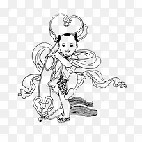 抬着脚的简笔画娃娃