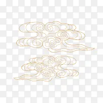 线描金色的祥云矢量图