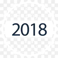 矢量2018新年标签