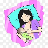 卡通宝宝吃母乳