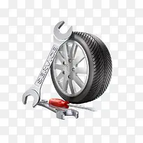 修理轮胎免抠素材
