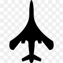飞机顶部或底部的黑色轮廓的形状来看图标