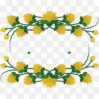 黄色菊花标题装饰框