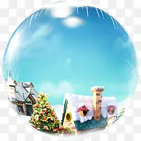 梦幻圣诞球背景素材
