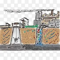 饮水区排放污水