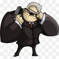 卡通黑衣人保镖