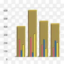 矢量棕色柱形分析坐标图