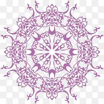 淡紫色花型图案矢量图