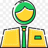 彩色手绘线稿顾问元素