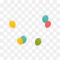 生日聚会装饰彩色气球矢量png