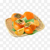 免抠编织筐里的柿子