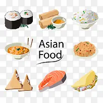 矢量亚洲食物