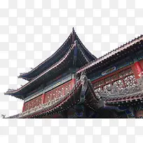 中国风古建筑小镇屋顶