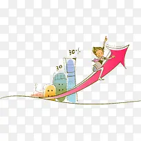 手绘卡通冲上云霄