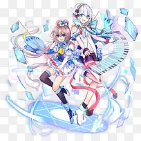 洛天依联动卡牌卡通女孩