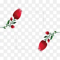 红色玫瑰标题框