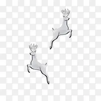 大气银色圣诞节跳跃麋鹿