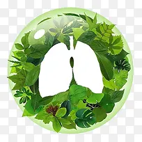 绿植环绕的肺