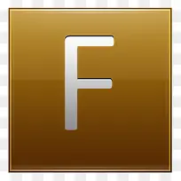 字母F黄金图标