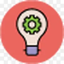 学习素材图标剪影 灯泡图标