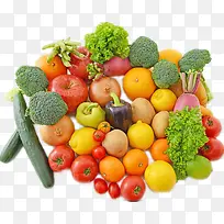 一堆水果蔬菜