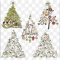 素雅圣诞图标圣诞树