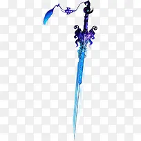紫色蓝色创意宝剑合成设计