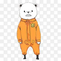 卡通穿橙色衣服的大熊