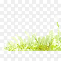 绿色水彩草丛边框纹理