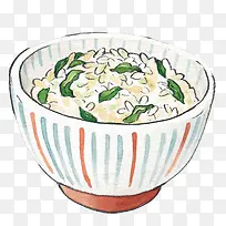 豆子米饭手绘画素材图片