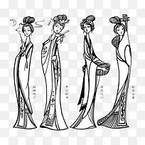 白描四大美女