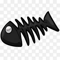 黑色鱼骨PNG图标