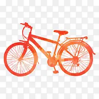 橙色自行车剪影