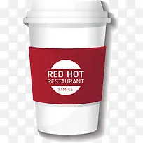 矢量创意设计红色饮料咖啡杯