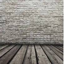 怀旧木地板与砖墙