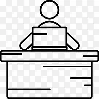 男人伏案工作图标