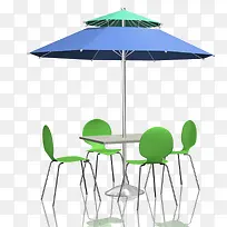 户外桌椅太阳伞免抠素材