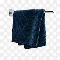 蓝色花纹浴巾架