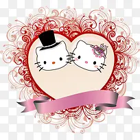 猫咪花纹婚礼logo