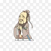 诸子百家卡通孔子行礼图