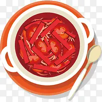 番茄汤矢量图