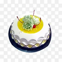 白色花纹装饰生日蛋糕