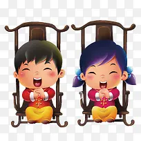 凳子上的吉祥娃娃