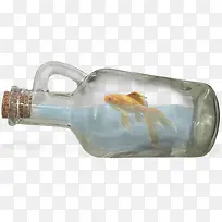 创意设计玻璃瓶里的金鱼