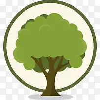 绿色大树的环保图标