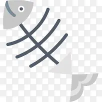 矢量图吃完的鱼骨头