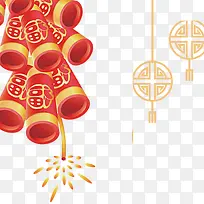 春节海报装饰鞭炮