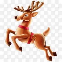 褐色圣诞节奔跑麋鹿